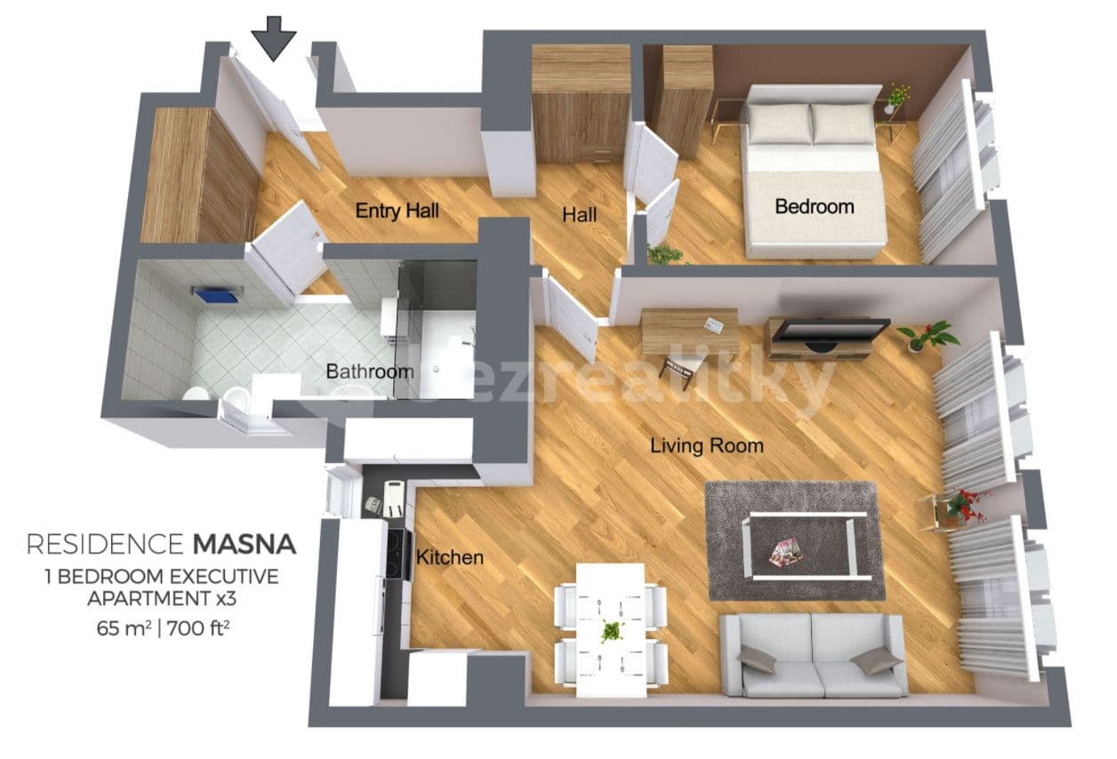 1 bedroom with open-plan kitchen flat to rent, 65 m², Masná, Prague, Prague