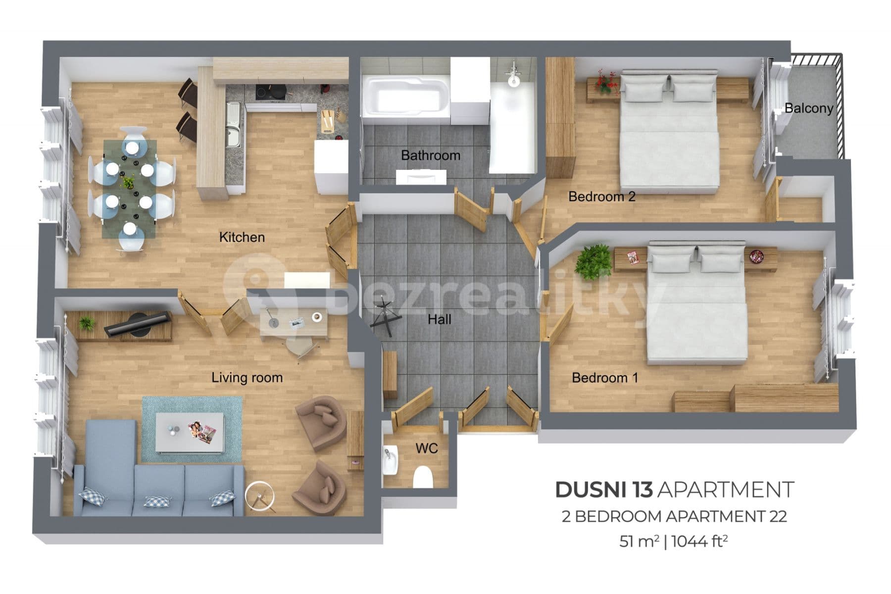 3 bedroom flat to rent, 97 m², Dušní, Prague, Prague