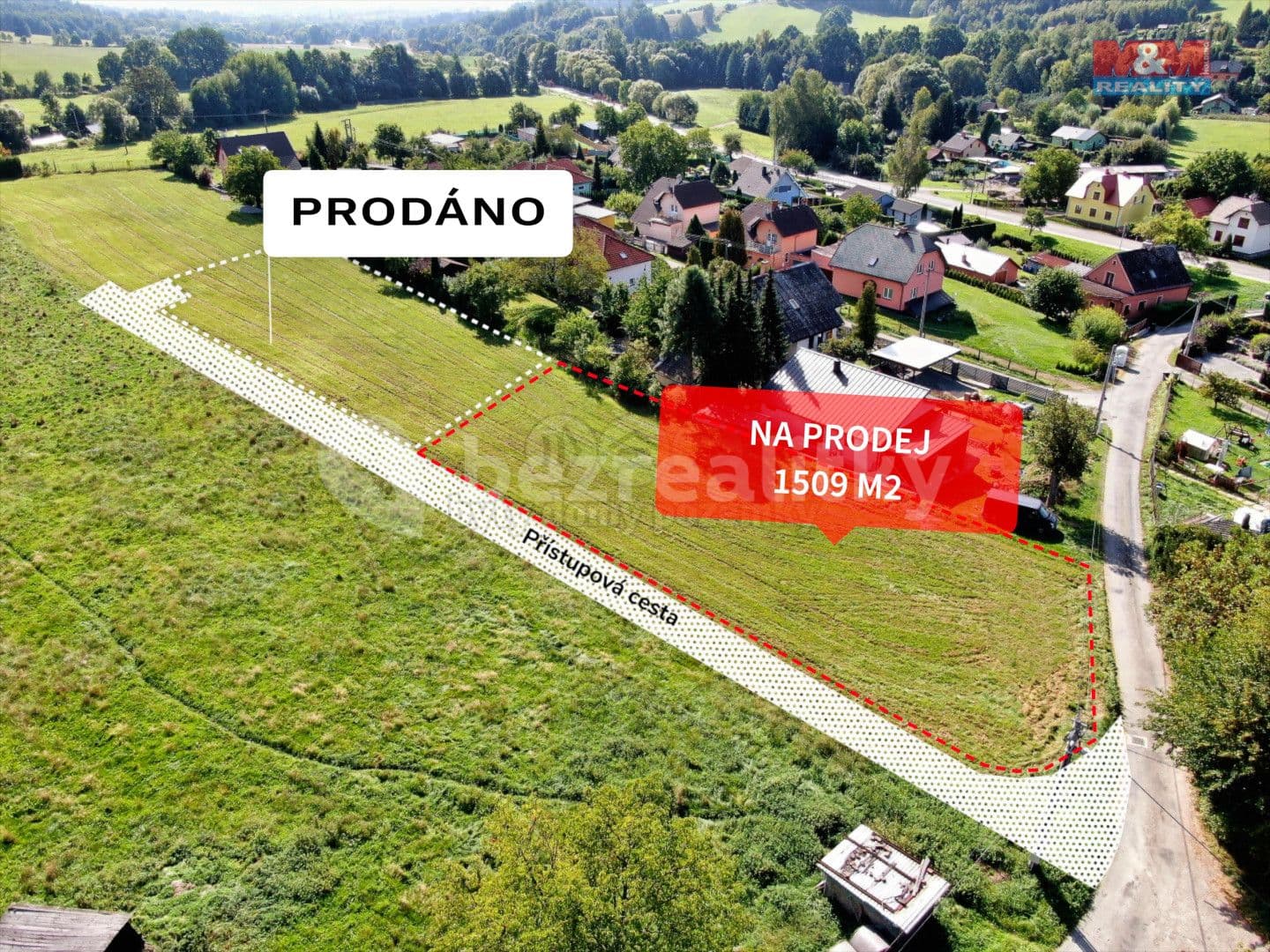 plot for sale, 1,509 m², Bratrušov, Olomoucký Region