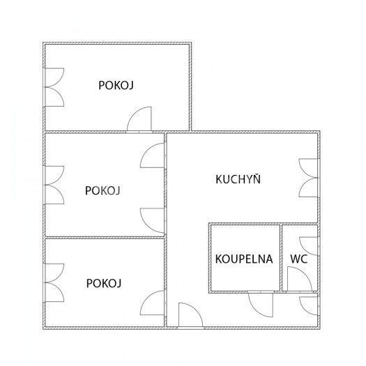 3 bedroom flat for sale, 78 m², 1. máje, Břidličná, Moravskoslezský Region
