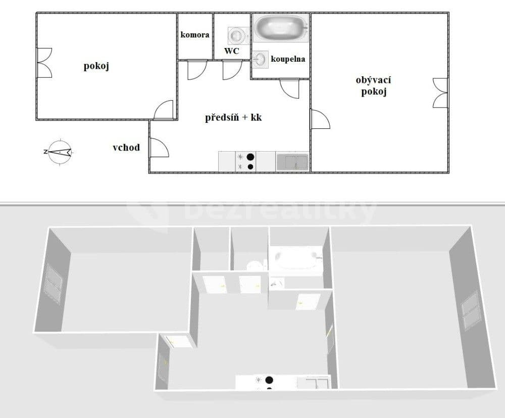 2 bedroom with open-plan kitchen flat to rent, 57 m², Za Poštou, Prague, Prague 2 bedroom with open-plan kitchen flat to rent, 57 m², Za Poštou, Prague, Prague