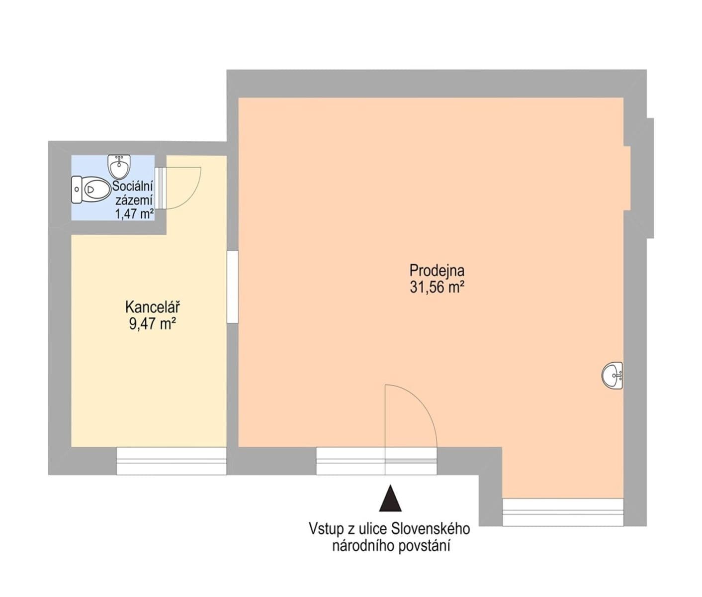 non-residential property to rent, 42 m², Slovenského národního povstání, Havířov, Moravskoslezský Region non-residential property to rent, 42 m², Slovenského národního povstání, Havířov, Moravskoslezský Region