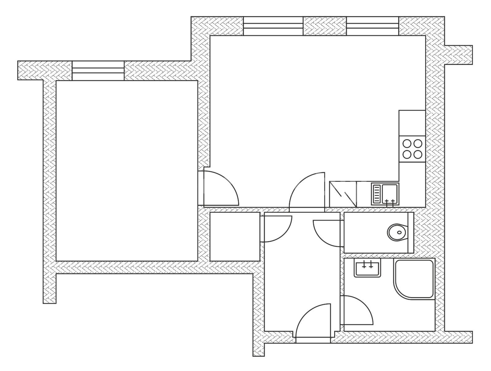 1 bedroom with open-plan kitchen flat to rent, 46 m², Novosady, Holešov, Zlínský Region