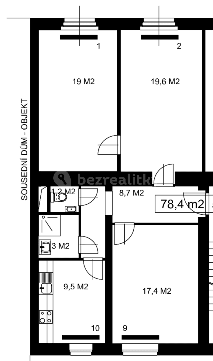 3 bedroom flat to rent, 78 m², Svatoslavova, Prague, Prague 3 bedroom flat to rent, 78 m², Svatoslavova, Prague, Prague