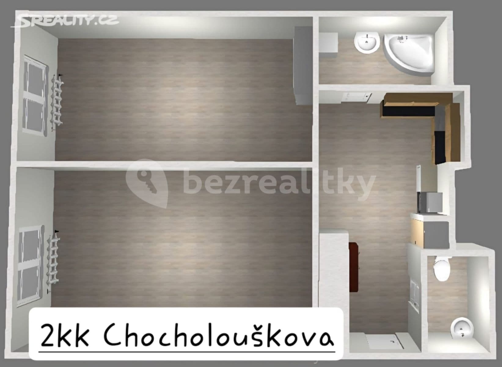 2 bedroom flat to rent, 16 m², Chocholouškova, Prague, Prague 2 bedroom flat to rent, 16 m², Chocholouškova, Prague, Prague