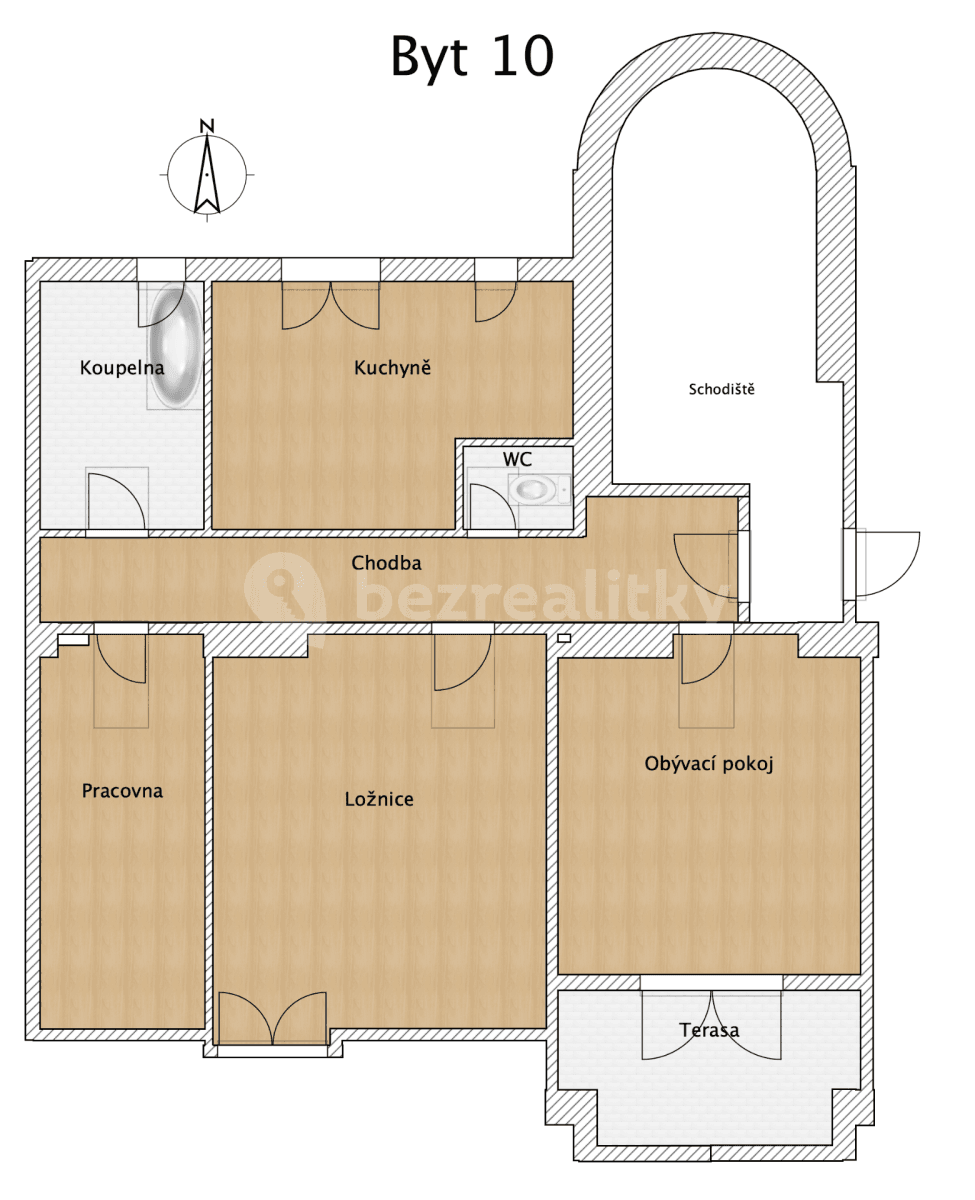 3 bedroom flat to rent, 72 m², Konšelská, Prague, Prague