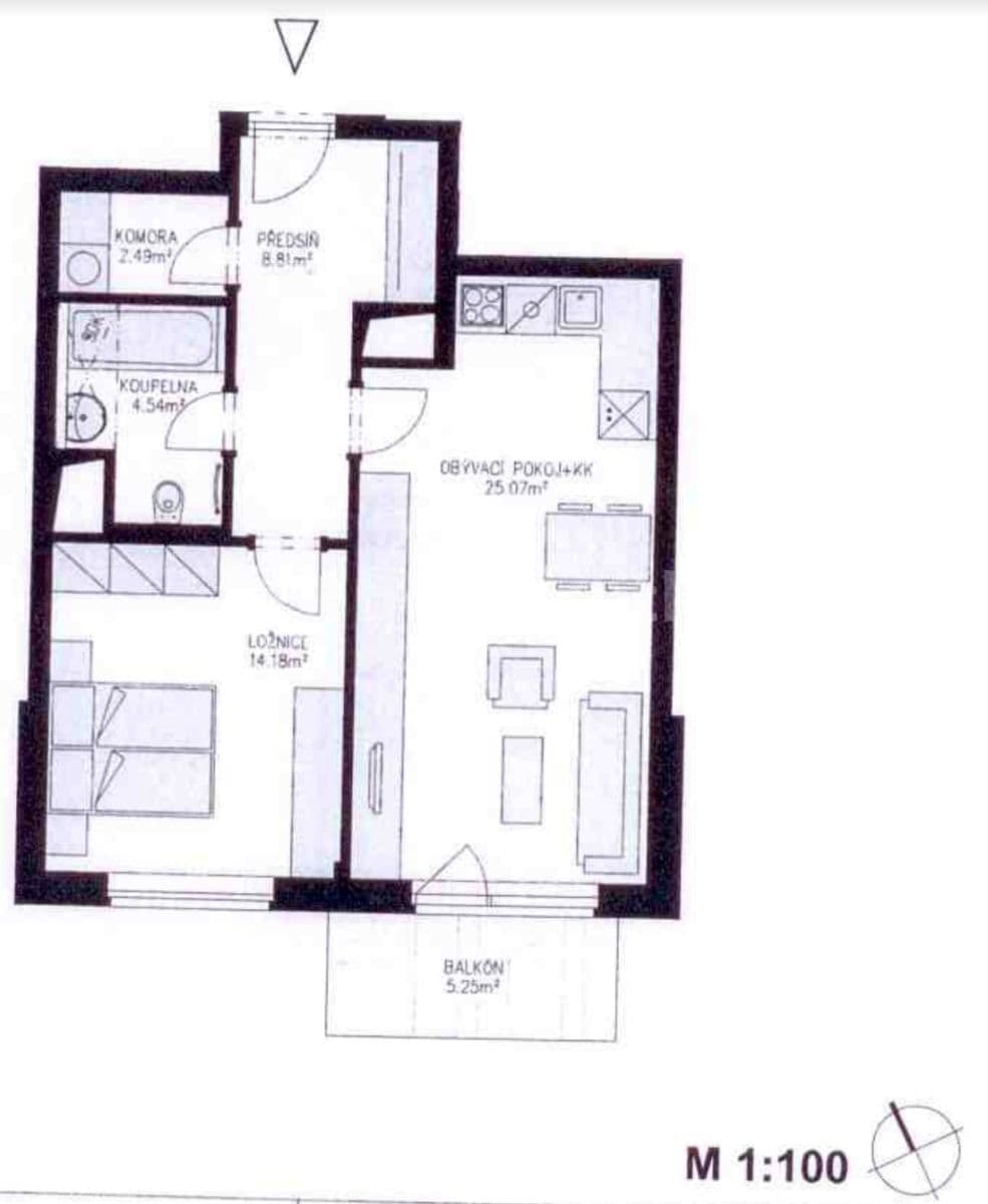 1 bedroom with open-plan kitchen flat to rent, 55 m², Bratislavská, Prague, Prague 1 bedroom with open-plan kitchen flat to rent, 55 m², Bratislavská, Prague, Prague