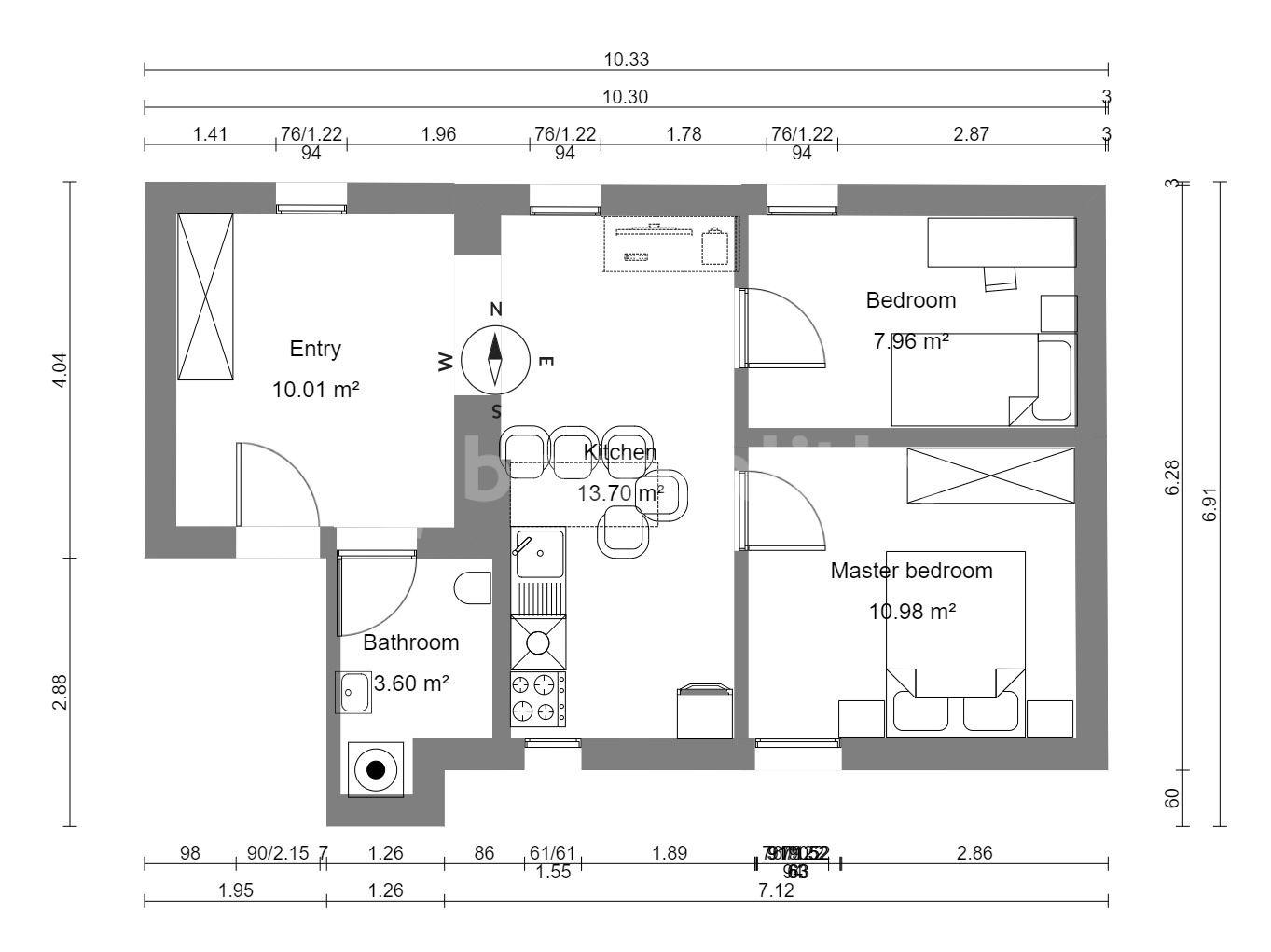 2 bedroom with open-plan kitchen flat to rent, 60 m², Pražská, Unhošť, Středočeský Region