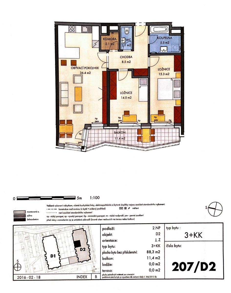 2 bedroom with open-plan kitchen flat to rent, 88 m², Honzíkova, Prague, Prague