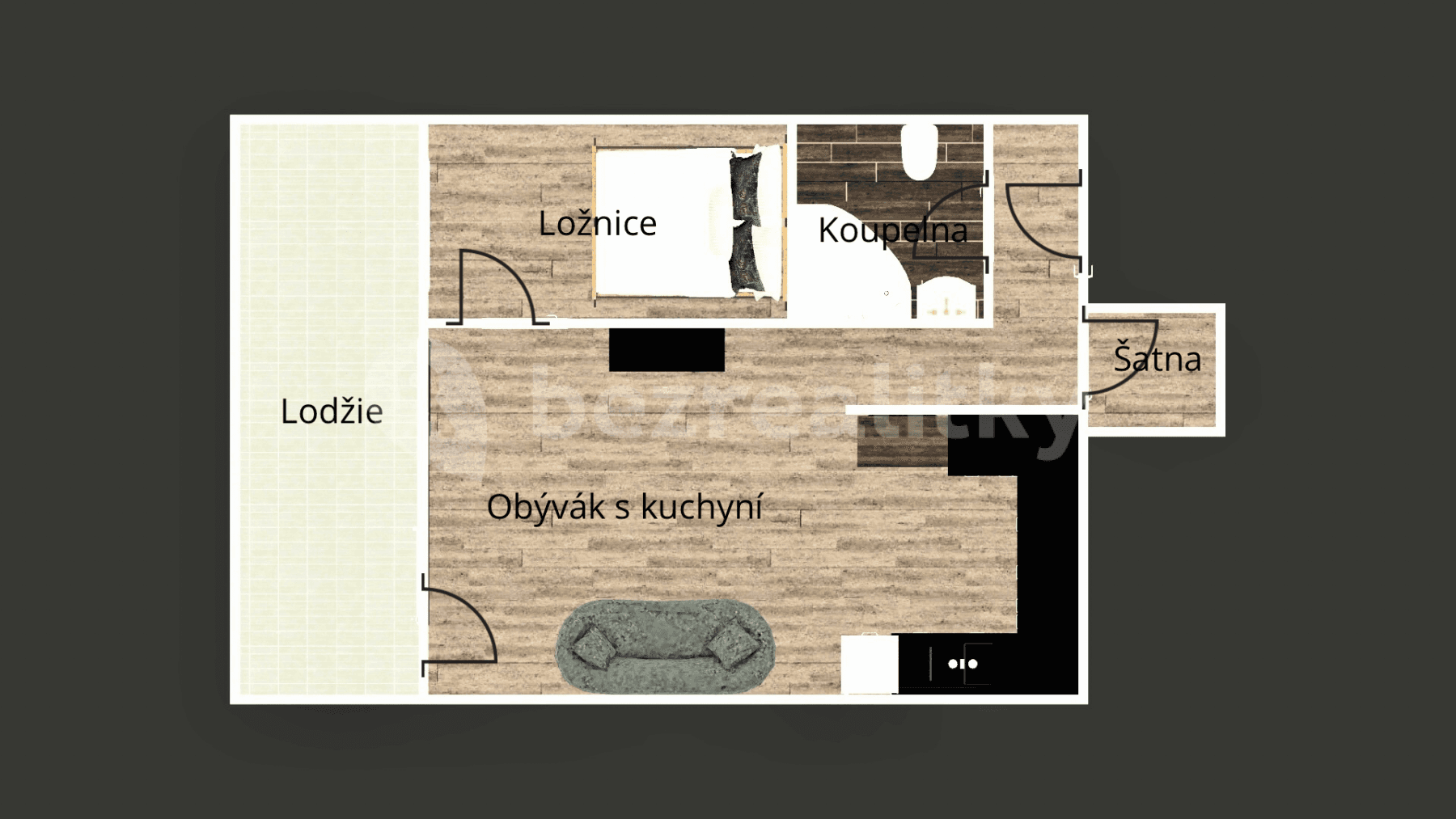 1 bedroom with open-plan kitchen flat to rent, 50 m², Brdlíkova, Prague, Prague 1 bedroom with open-plan kitchen flat to rent, 50 m², Brdlíkova, Prague, Prague