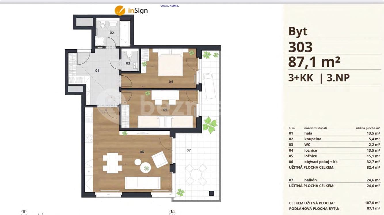2 bedroom with open-plan kitchen flat to rent, 87 m², K Červenému vrchu, Prague, Prague 2 bedroom with open-plan kitchen flat to rent, 87 m², K Červenému vrchu, Prague, Prague
