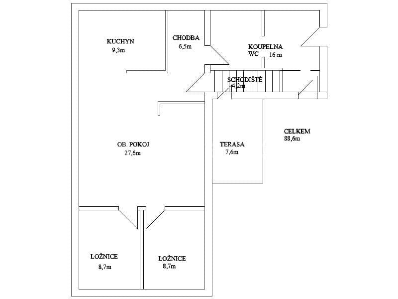 2 bedroom with open-plan kitchen flat to rent, 86 m², Kučerové, Prague, Prague 2 bedroom with open-plan kitchen flat to rent, 86 m², Kučerové, Prague, Prague