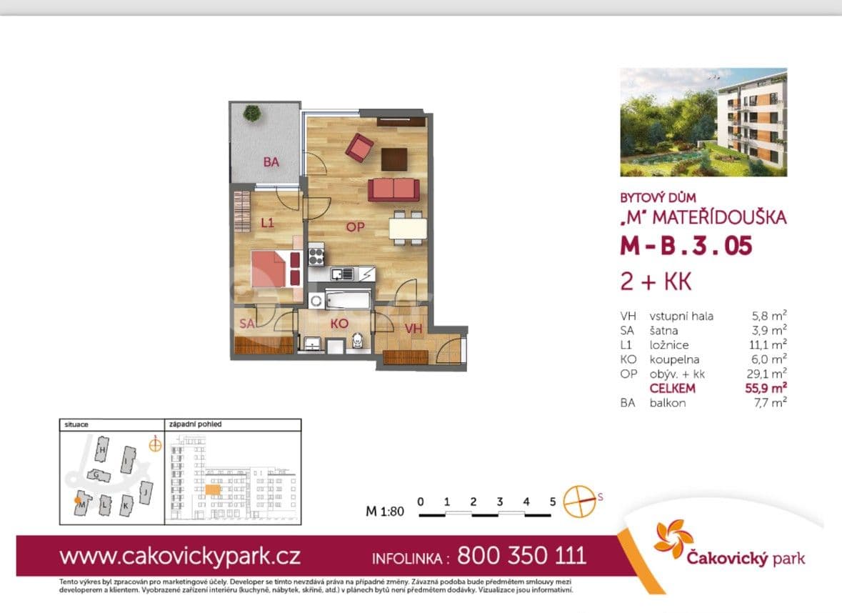 1 bedroom with open-plan kitchen flat to rent, 56 m², Bermanova, Prague, Prague 1 bedroom with open-plan kitchen flat to rent, 56 m², Bermanova, Prague, Prague