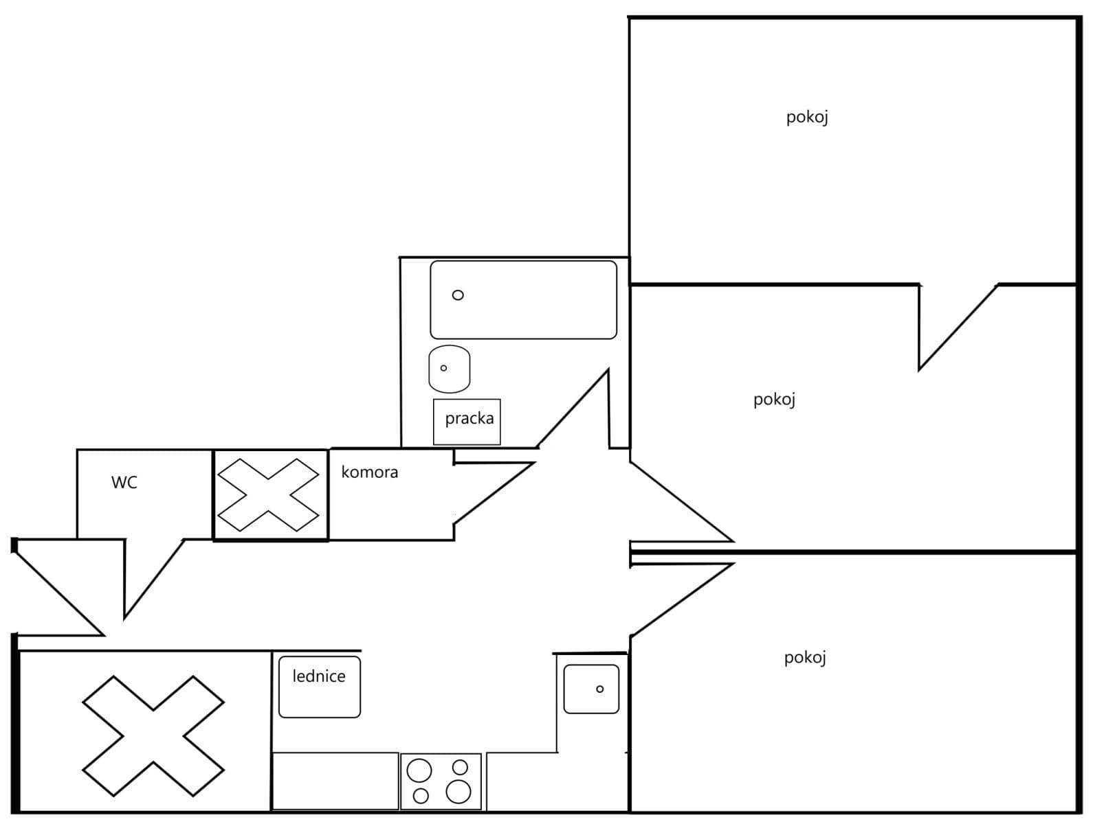 flat to rent, 72 m², Vrázova, Prague, Prague flat to rent, 72 m², Vrázova, Prague, Prague