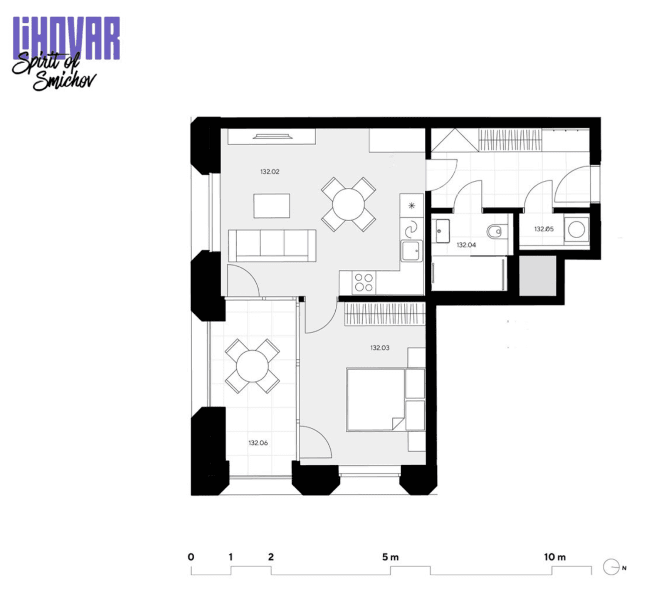 1 bedroom with open-plan kitchen flat to rent, 54 m², U Lihovaru, Prague, Prague 1 bedroom with open-plan kitchen flat to rent, 54 m², U Lihovaru, Prague, Prague