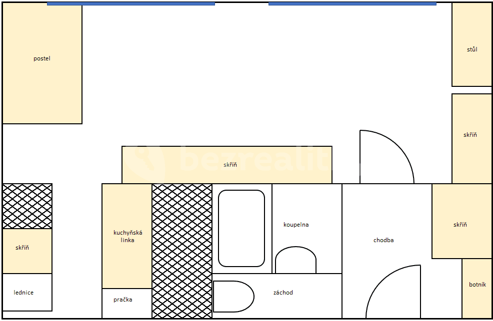 Studio flat to rent, 31 m², Na Vrších, Prague, Prague Studio flat to rent, 31 m², Na Vrších, Prague, Prague