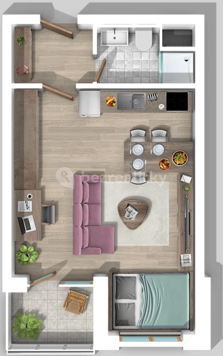 Studio flat to rent, 34 m², Boettingerova, Plzeň, Plzeňský Region Studio flat to rent, 34 m², Boettingerova, Plzeň, Plzeňský Region