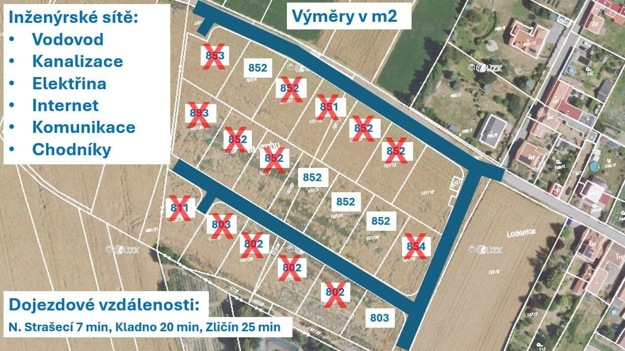 plot for sale, 803 m², Mšecké Žehrovice, Středočeský Region plot for sale, 803 m², Mšecké Žehrovice, Středočeský Region