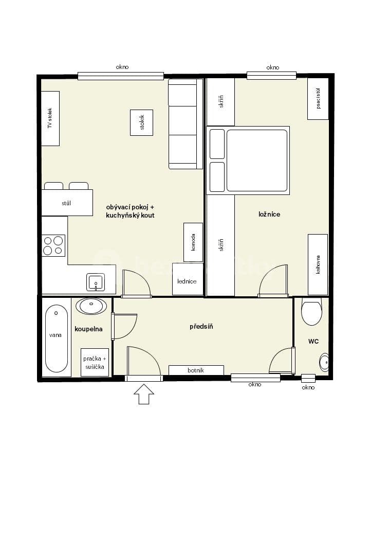 1 bedroom with open-plan kitchen flat to rent, 50 m², Hartigova, Prague, Prague 1 bedroom with open-plan kitchen flat to rent, 50 m², Hartigova, Prague, Prague