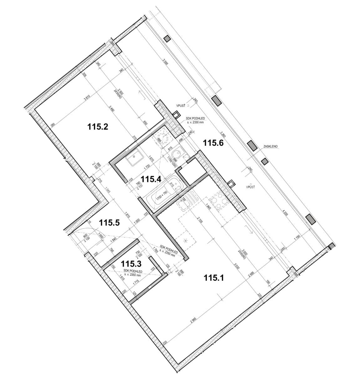 1 bedroom with open-plan kitchen flat to rent, 56 m², Kurta Konráda, Prague, Prague 1 bedroom with open-plan kitchen flat to rent, 56 m², Kurta Konráda, Prague, Prague