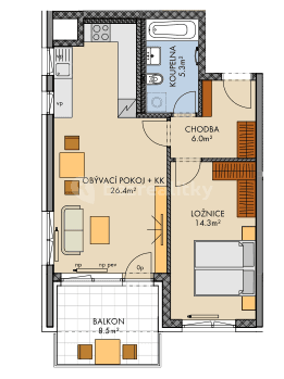 1 bedroom with open-plan kitchen flat to rent, 54 m², Pod Harfou, Prague, Prague 1 bedroom with open-plan kitchen flat to rent, 54 m², Pod Harfou, Prague, Prague