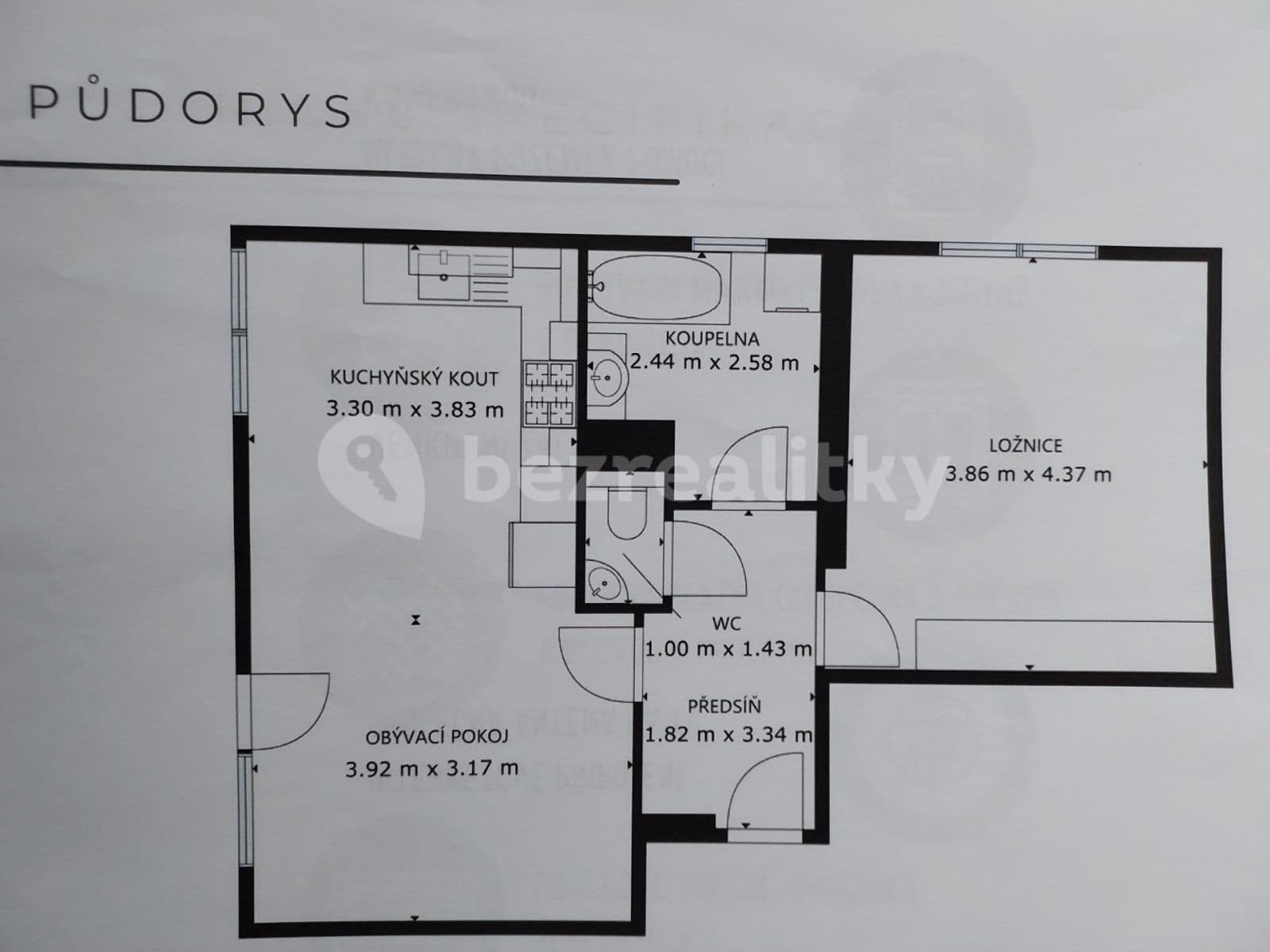 1 bedroom with open-plan kitchen flat to rent, 54 m², Rudolfa Holeky, Prague, Prague 1 bedroom with open-plan kitchen flat to rent, 54 m², Rudolfa Holeky, Prague, Prague