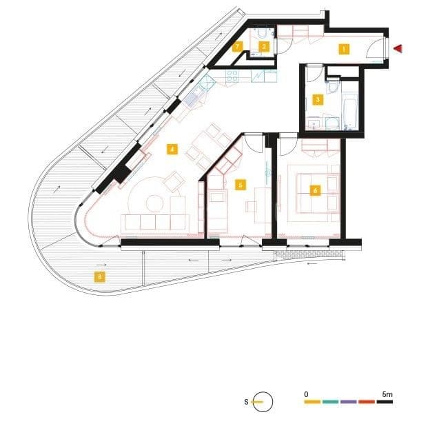2 bedroom with open-plan kitchen flat to rent, 95 m², Mukařovského, Prague, Prague 2 bedroom with open-plan kitchen flat to rent, 95 m², Mukařovského, Prague, Prague