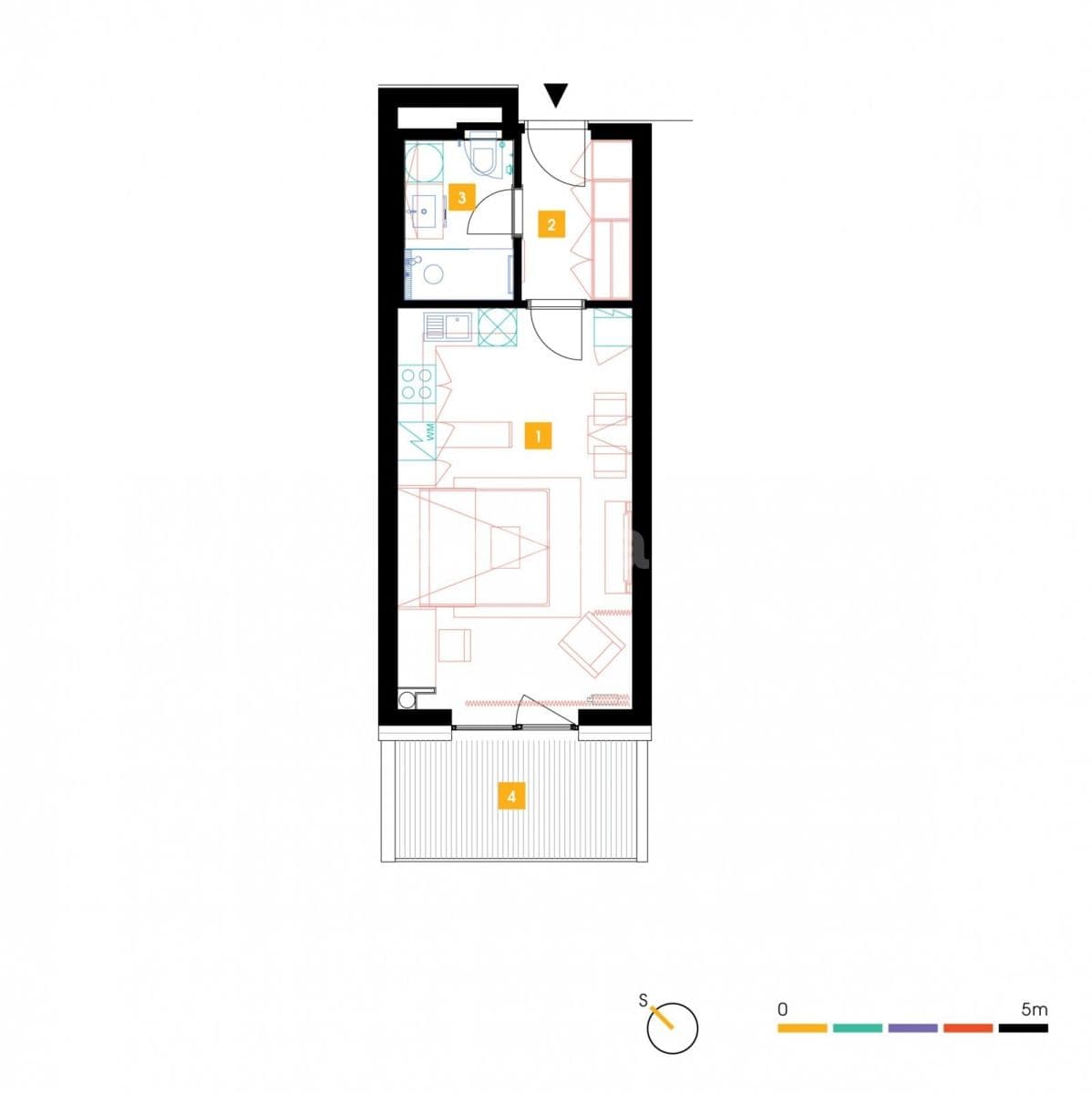 Studio flat to rent, 34 m², Mukařovského, Prague, Prague Studio flat to rent, 34 m², Mukařovského, Prague, Prague
