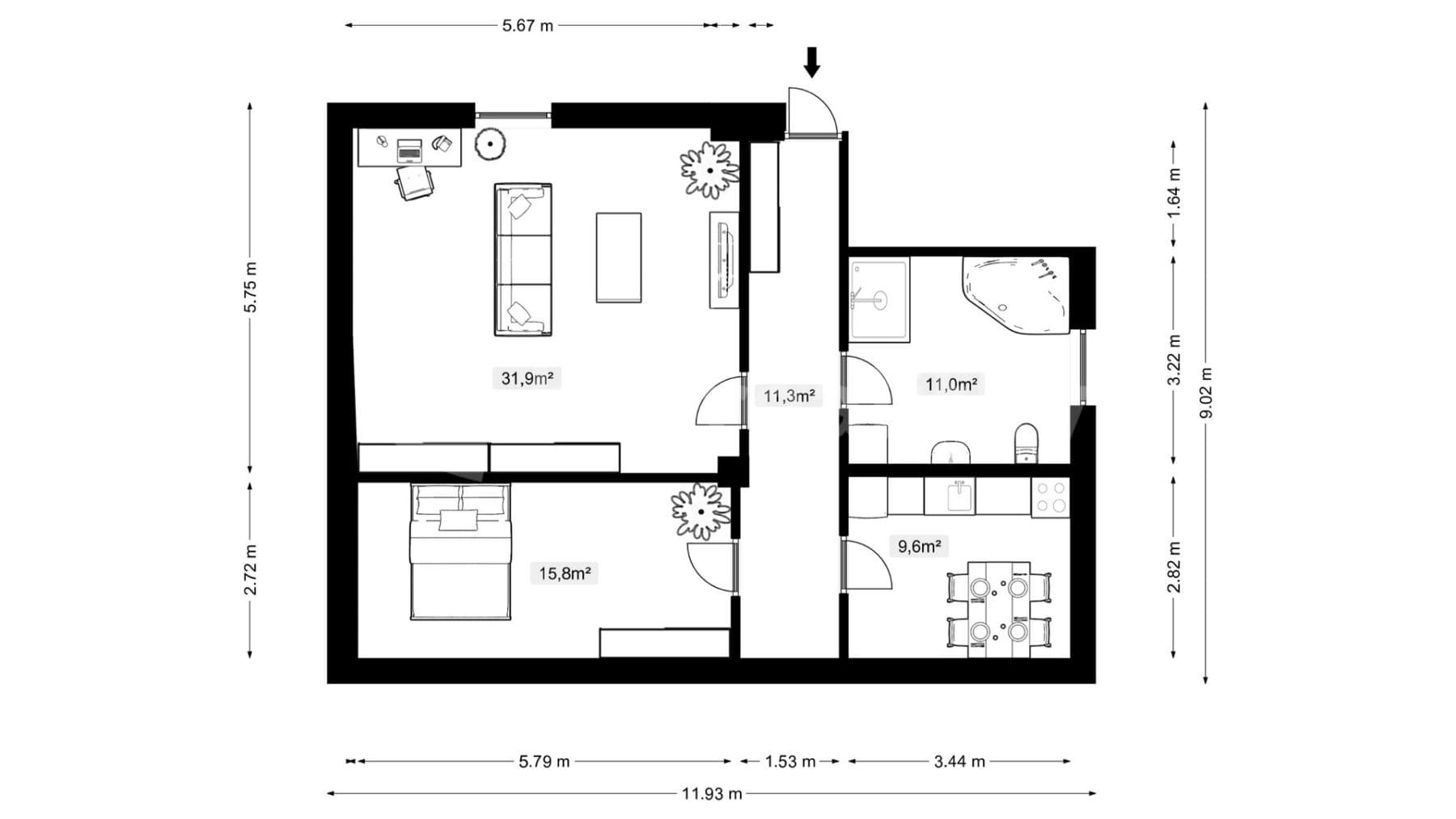 2 bedroom flat to rent, 79 m², Dalibora z Myšlína, Doksy, Liberecký Region 2 bedroom flat to rent, 79 m², Dalibora z Myšlína, Doksy, Liberecký Region