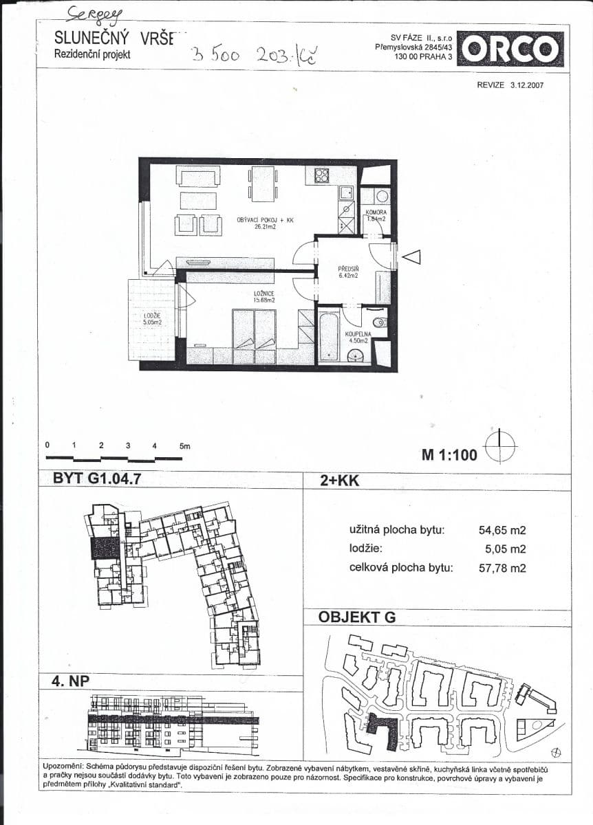 1 bedroom with open-plan kitchen flat to rent, 58 m², Bratislavská, Prague, Prague 1 bedroom with open-plan kitchen flat to rent, 58 m², Bratislavská, Prague, Prague