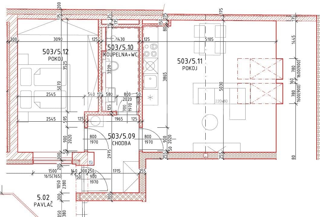 1 bedroom with open-plan kitchen flat to rent, 51 m², Husovická, Brno, Jihomoravský Region 1 bedroom with open-plan kitchen flat to rent, 51 m², Husovická, Brno, Jihomoravský Region