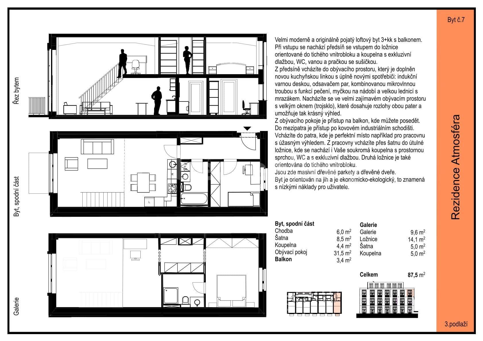 2 bedroom with open-plan kitchen flat to rent, 84 m², Ambrožova, Prague, Prague 2 bedroom with open-plan kitchen flat to rent, 84 m², Ambrožova, Prague, Prague