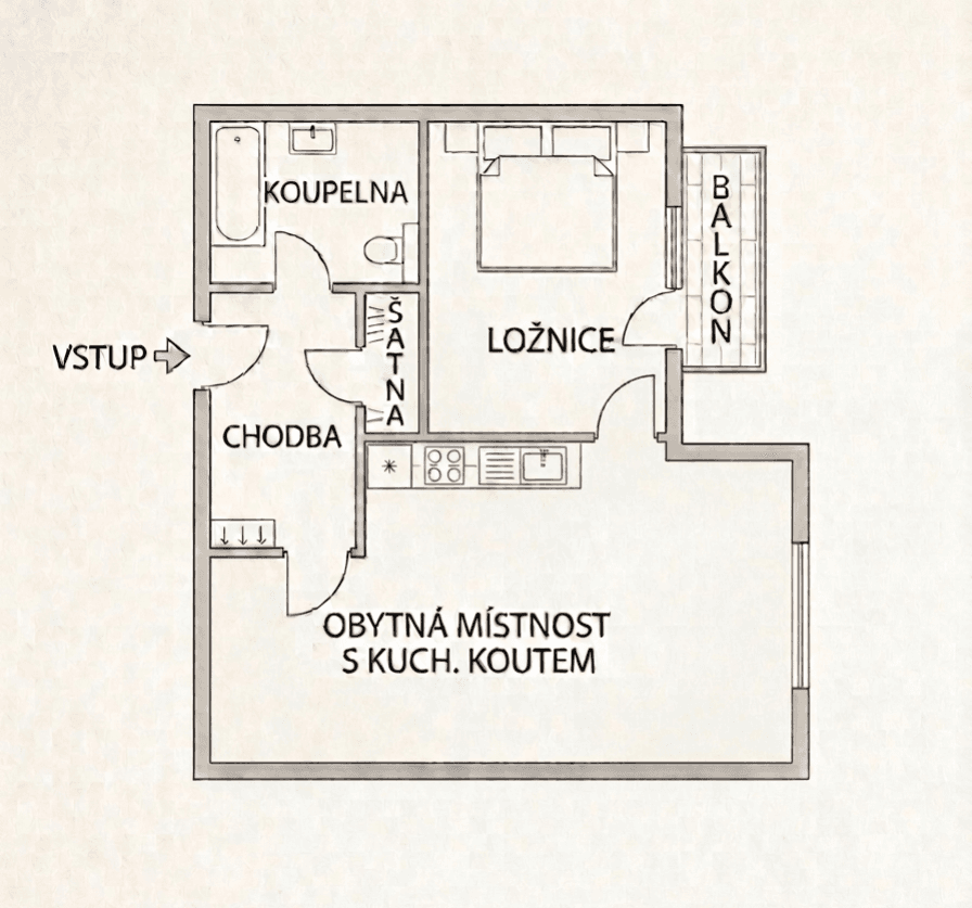 1 bedroom with open-plan kitchen flat for sale, 52 m², Lavického, Třebíč, Vysočina Region 1 bedroom with open-plan kitchen flat for sale, 52 m², Lavického, Třebíč, Vysočina Region
