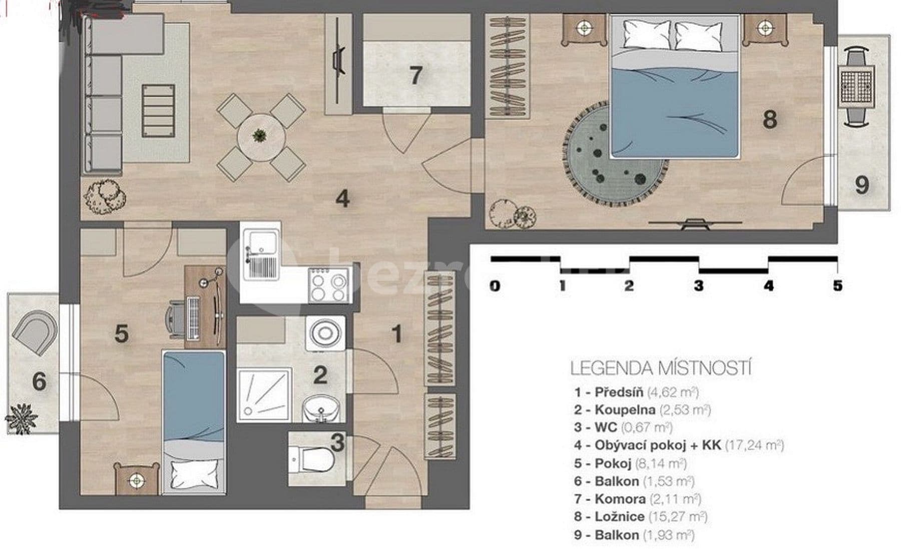2 bedroom with open-plan kitchen flat to rent, 50 m², U Blaženky, Prague, Prague 2 bedroom with open-plan kitchen flat to rent, 50 m², U Blaženky, Prague, Prague