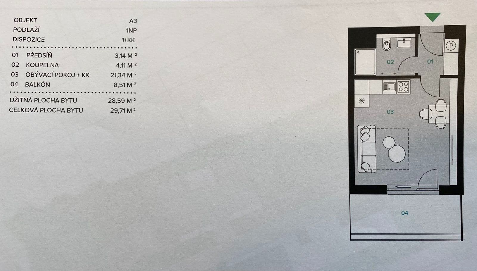 Studio flat to rent, 30 m², U Židovského hřbitova, Beroun, Středočeský Region Studio flat to rent, 30 m², U Židovského hřbitova, Beroun, Středočeský Region