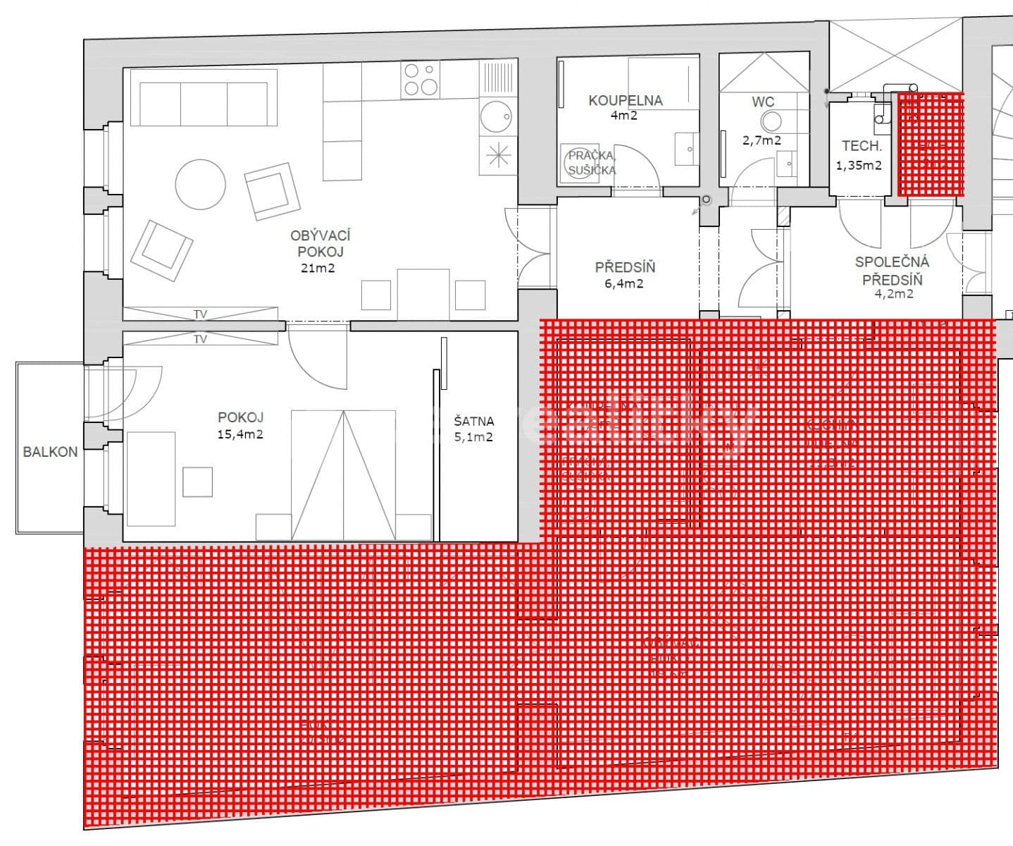 1 bedroom with open-plan kitchen flat to rent, 56 m², Jungmannova, Prague, Prague 1 bedroom with open-plan kitchen flat to rent, 56 m², Jungmannova, Prague, Prague