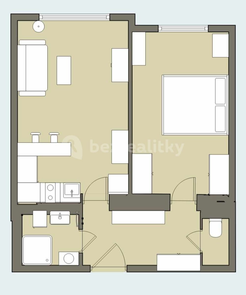 1 bedroom with open-plan kitchen flat to rent, 46 m², Biskupcova, Prague, Prague 1 bedroom with open-plan kitchen flat to rent, 46 m², Biskupcova, Prague, Prague