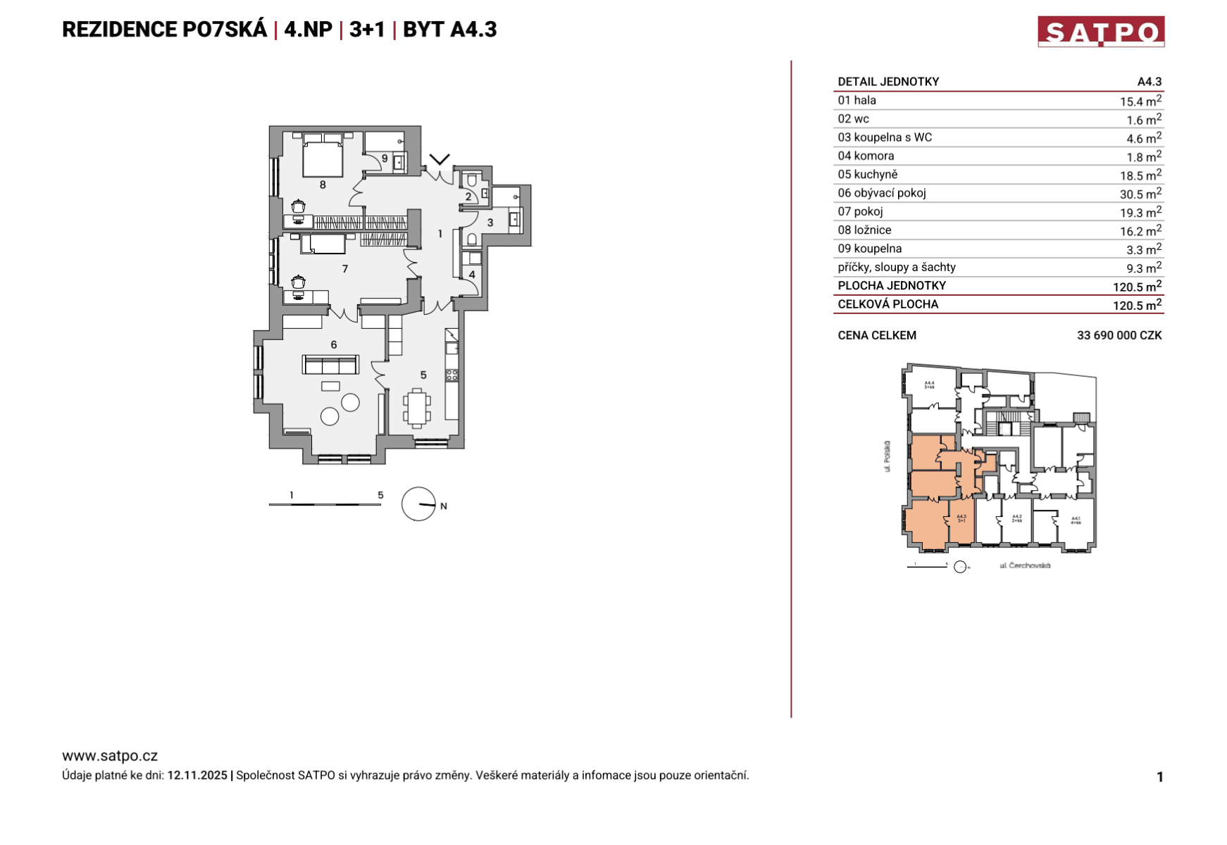 3 bedroom flat for sale, 120 m², Polská, Prague, Prague 3 bedroom flat for sale, 120 m², Polská, Prague, Prague