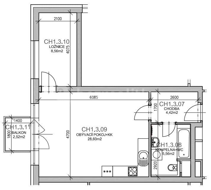 1 bedroom with open-plan kitchen flat to rent, 50 m², Za Lidkou, Kutná Hora, Středočeský Region 1 bedroom with open-plan kitchen flat to rent, 50 m², Za Lidkou, Kutná Hora, Středočeský Region
