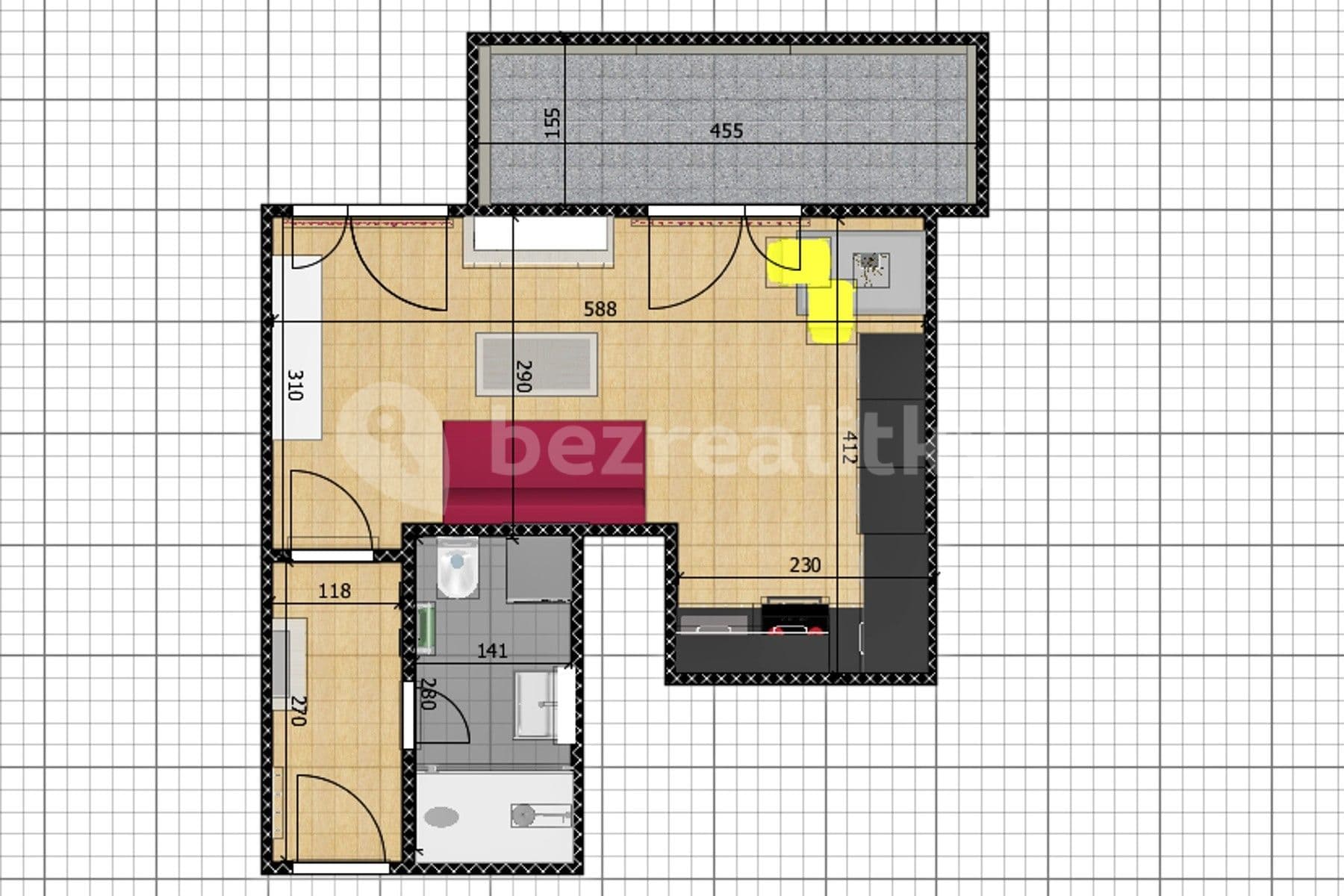 Studio flat to rent, 36 m², U Vodojemu, Brandýs nad Labem-Stará Boleslav, Středočeský Region Studio flat to rent, 36 m², U Vodojemu, Brandýs nad Labem-Stará Boleslav, Středočeský Region