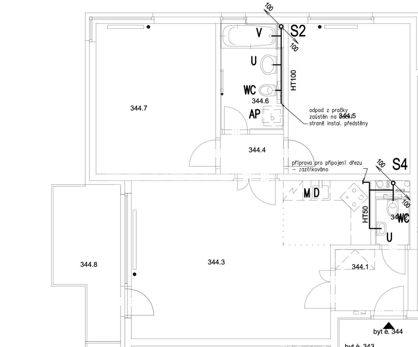 2 bedroom with open-plan kitchen flat to rent, 79 m², Nepelova, Prague, Prague 2 bedroom with open-plan kitchen flat to rent, 79 m², Nepelova, Prague, Prague