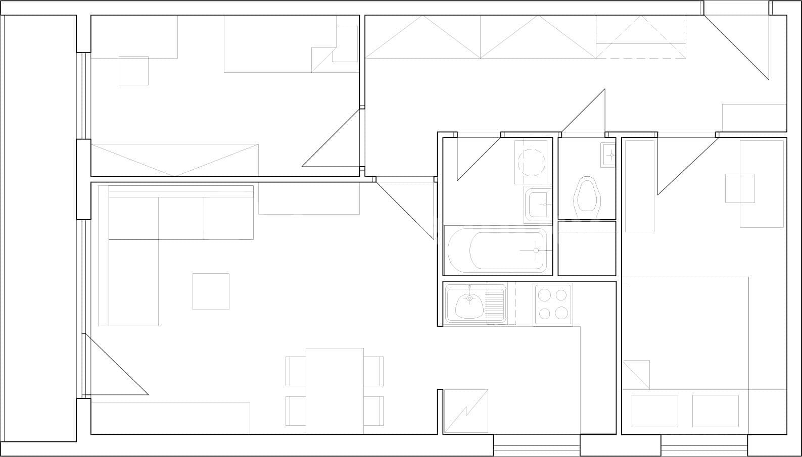 2 bedroom with open-plan kitchen flat to rent, 58 m², Záveská, Prague, Prague 2 bedroom with open-plan kitchen flat to rent, 58 m², Záveská, Prague, Prague