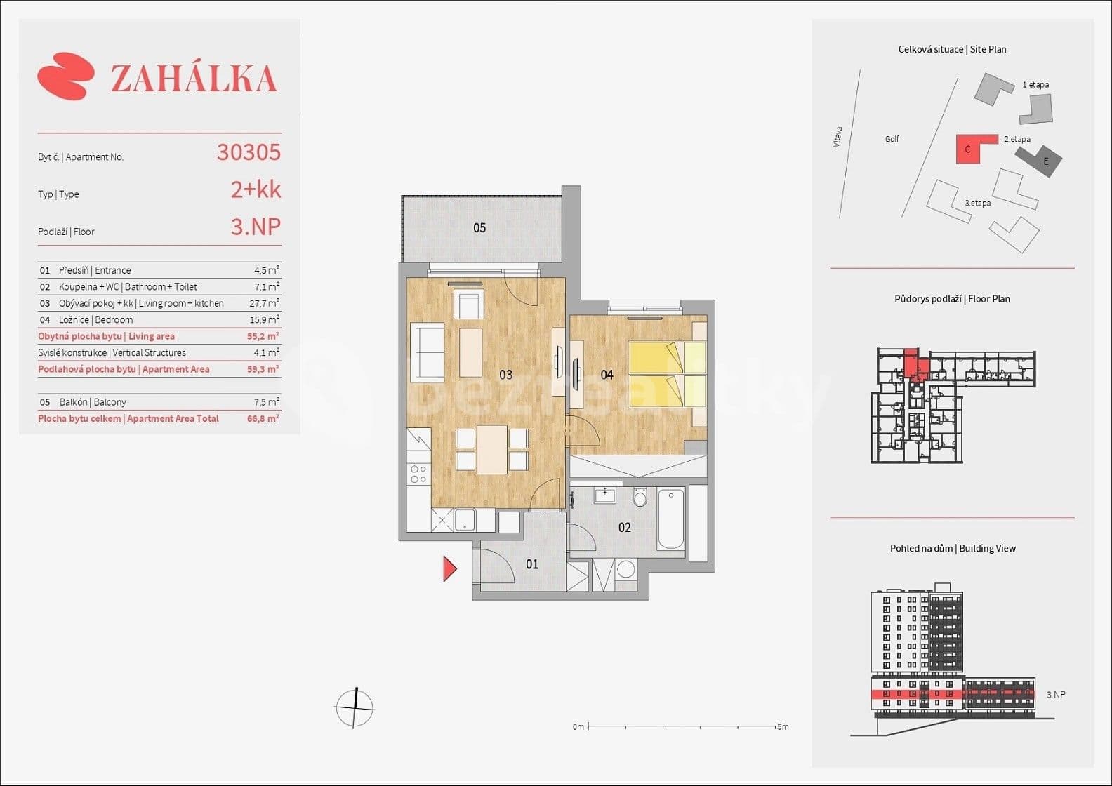 1 bedroom with open-plan kitchen flat to rent, 66 m², Mezi Vodami, Prague, Prague 1 bedroom with open-plan kitchen flat to rent, 66 m², Mezi Vodami, Prague, Prague