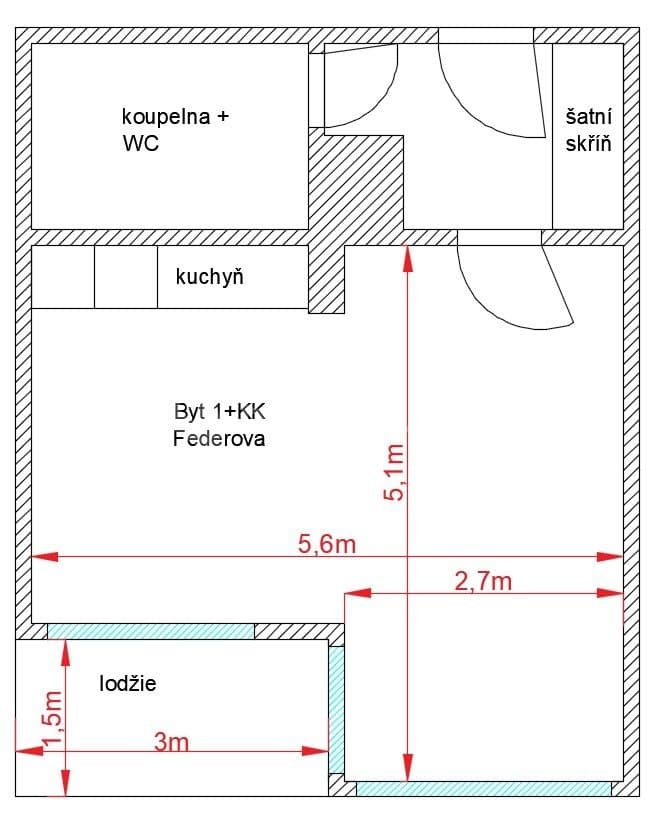 Studio flat to rent, 33 m², Federova, Prague, Prague Studio flat to rent, 33 m², Federova, Prague, Prague