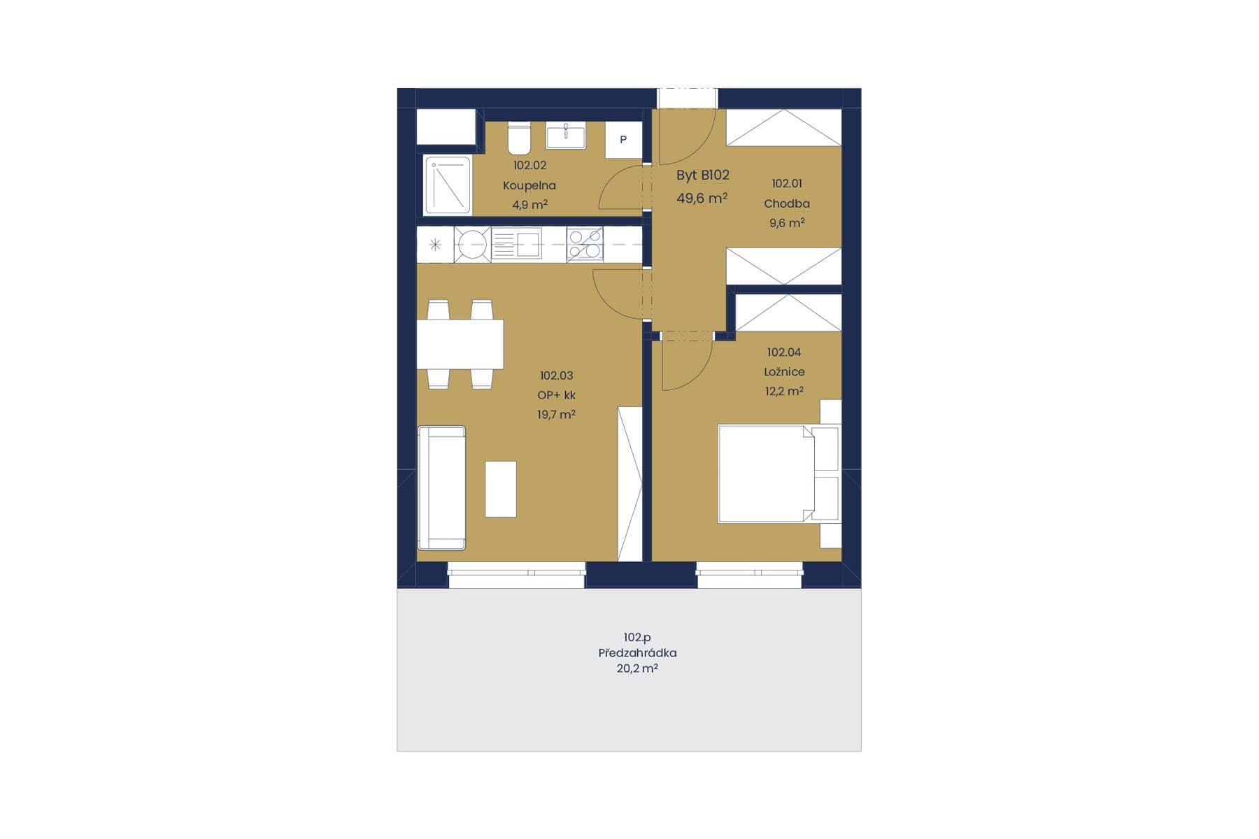 1 bedroom with open-plan kitchen flat for sale, 50 m², Huťská, Kladno, Středočeský Region 1 bedroom with open-plan kitchen flat for sale, 50 m², Huťská, Kladno, Středočeský Region