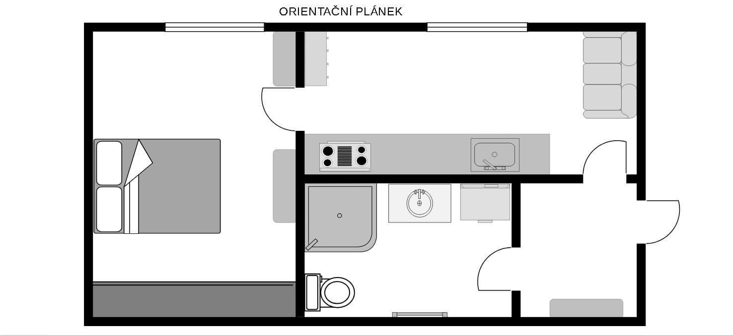1 bedroom with open-plan kitchen flat to rent, 38 m², Na Klimentce, Prague, Prague 1 bedroom with open-plan kitchen flat to rent, 38 m², Na Klimentce, Prague, Prague