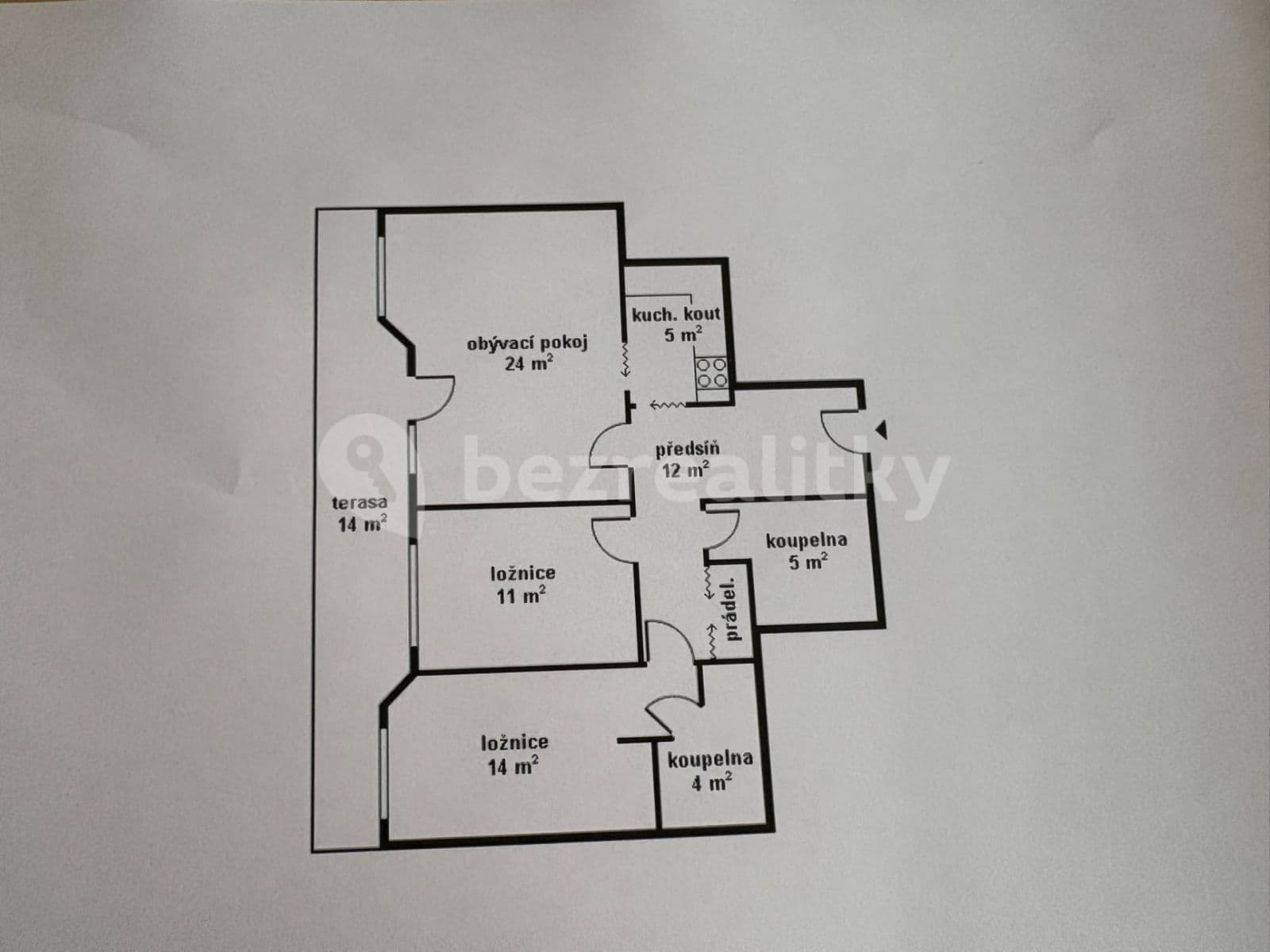 3 bedroom flat to rent, 91 m², Nevanova, Prague, Prague 3 bedroom flat to rent, 91 m², Nevanova, Prague, Prague