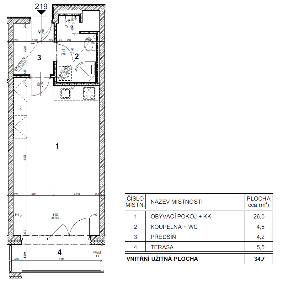 Studio flat to rent, 35 m², Poděbradská, Prague, Prague Studio flat to rent, 35 m², Poděbradská, Prague, Prague