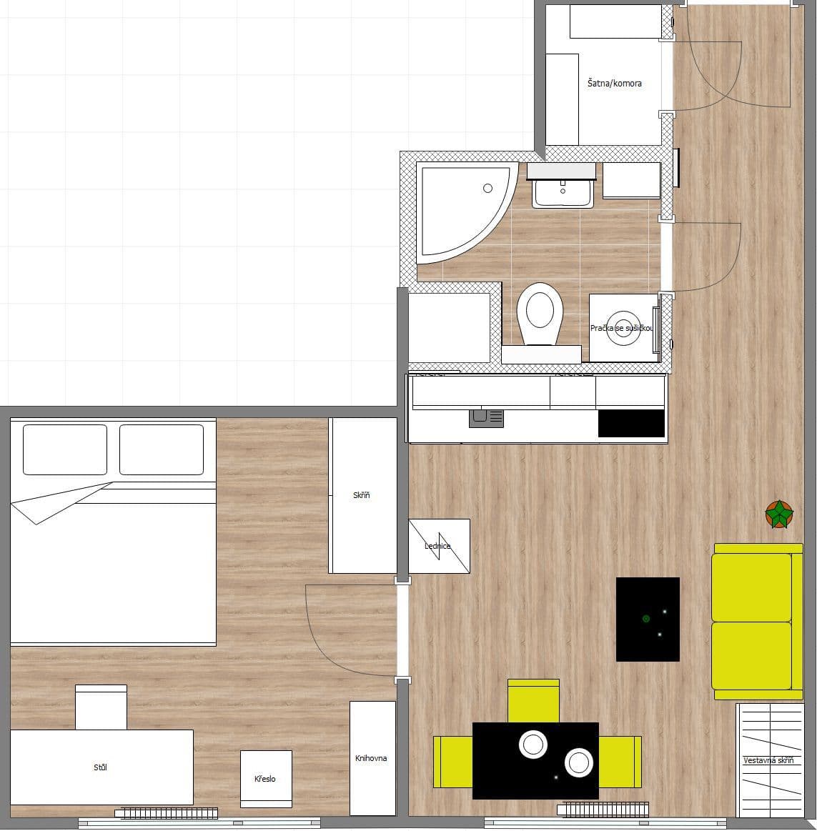1 bedroom with open-plan kitchen flat to rent, 39 m², Herčíkova, Brno, Jihomoravský Region 1 bedroom with open-plan kitchen flat to rent, 39 m², Herčíkova, Brno, Jihomoravský Region