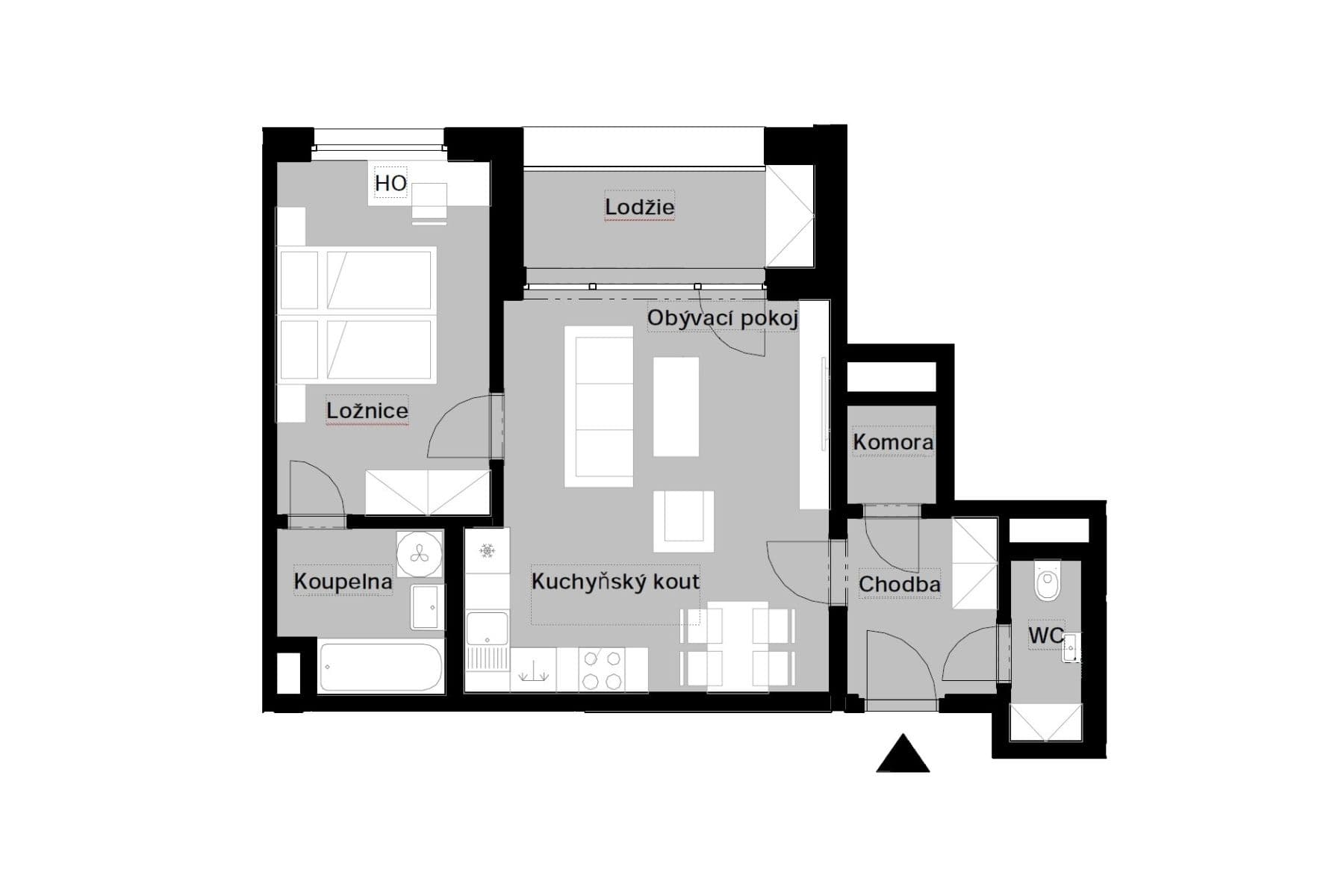 1 bedroom with open-plan kitchen flat to rent, 52 m², Kolmanova, Prague, Prague 1 bedroom with open-plan kitchen flat to rent, 52 m², Kolmanova, Prague, Prague